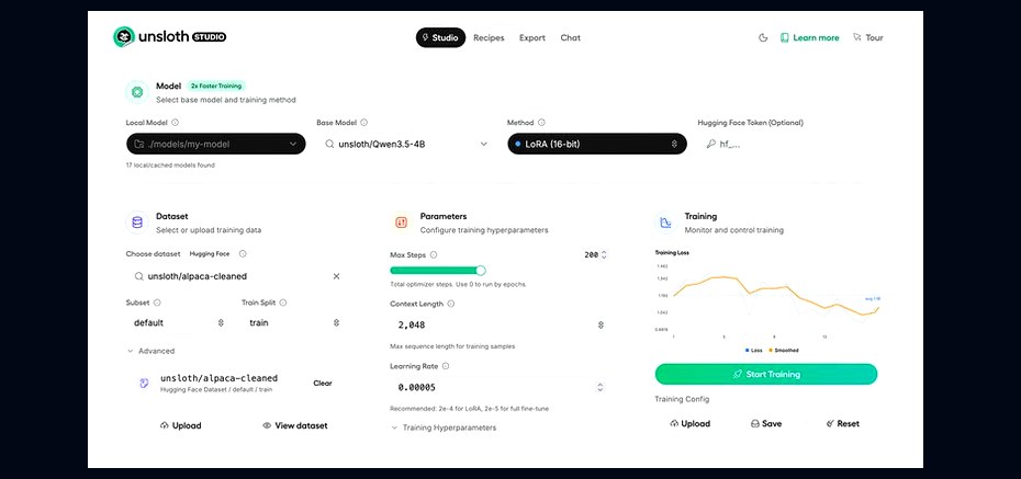 Unsloth Studio представила бесплатный локальный веб-интерфейс для ...